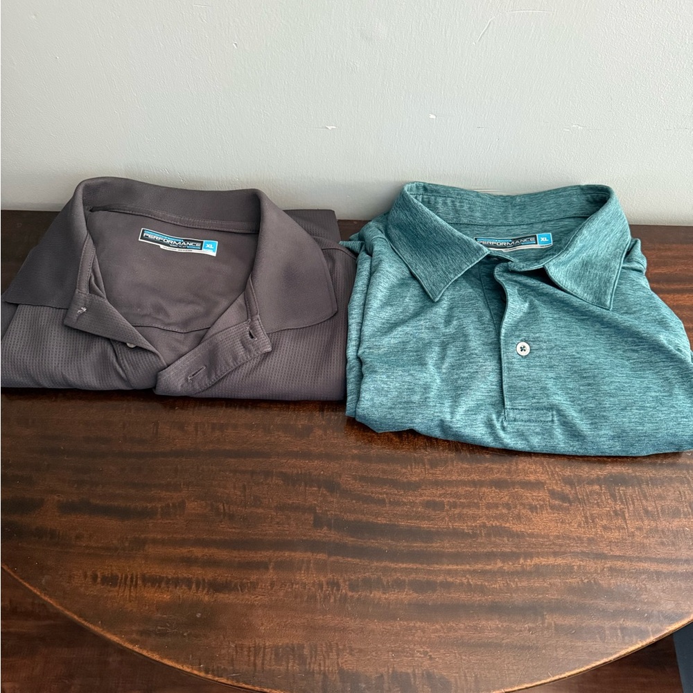 Roundtree & Yorke Gray and Green Polo Shirts (Bundle of 2)